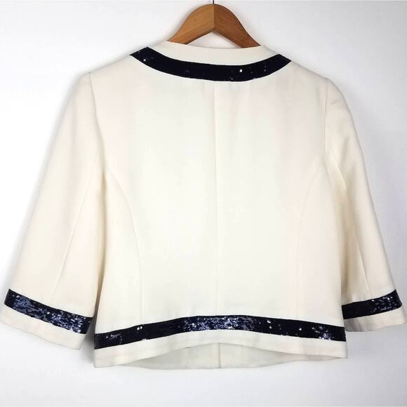 Trina Turk | White Jacket Black Sequins 6 - Picture 2 of 10